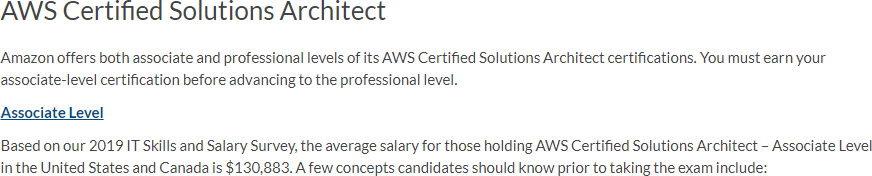 AWS Certified Associate Salary